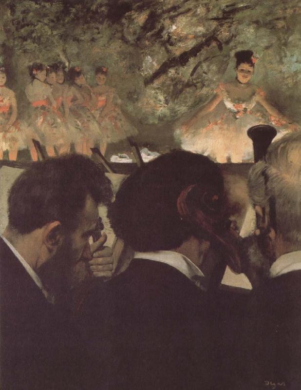 Edgar Degas Musicians in the orchestra oil painting image